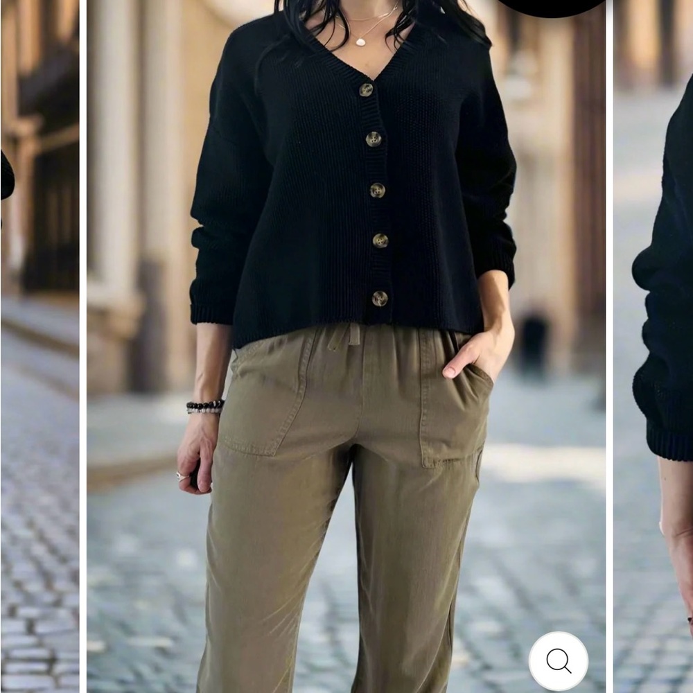 Jackson Rowe Black V-Neck Cardigan Sweater